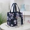 Stylish and Practical: Portable Lunch Tote Bag with Flower Print and Thick Nylon Fabric for Work and Outdoors