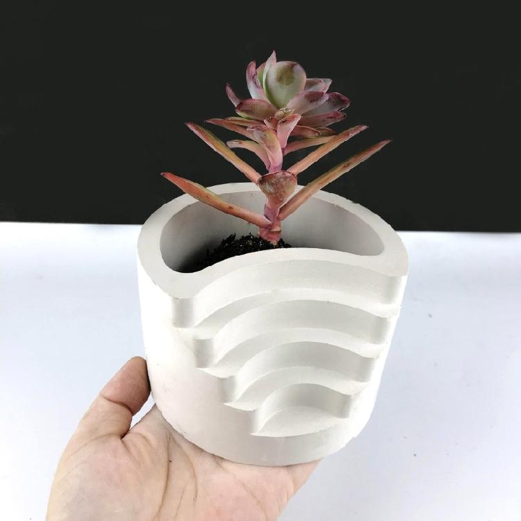 Stampo per Vaso da Fiori in Silicone Stampo per Piantine Succulente Stampo in Cemento e Gesso Stampo Rotondo in Cemento di Cemento per Portapenne Fai da Te, Decorazioni per la Casa