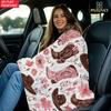 Pink Cowboy Boots Hat Floral Flannel Throw Blanket Western Country Wildflower Decor Sofa Blanket
