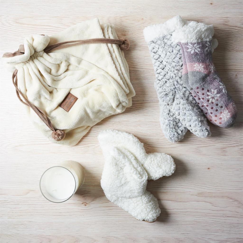 Women's Gray Sherpa Socks
