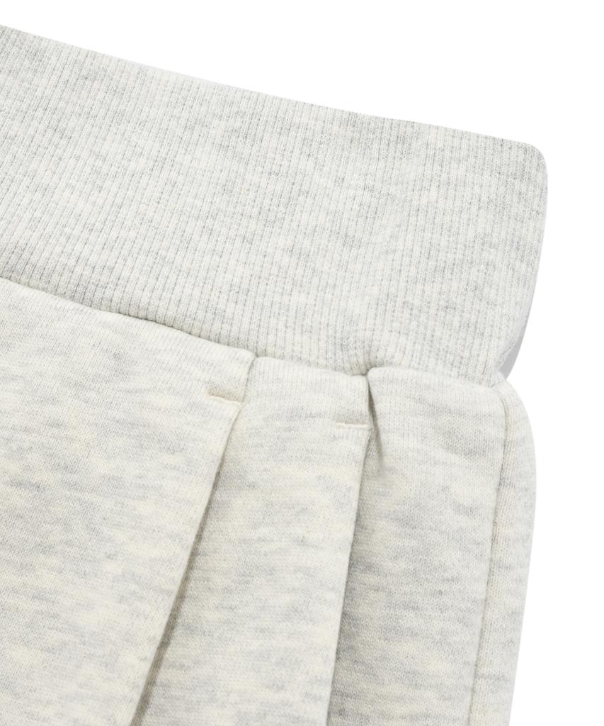 FALLETT Brush Logo One-Pleat Wide Sweatpants Oatmeal
