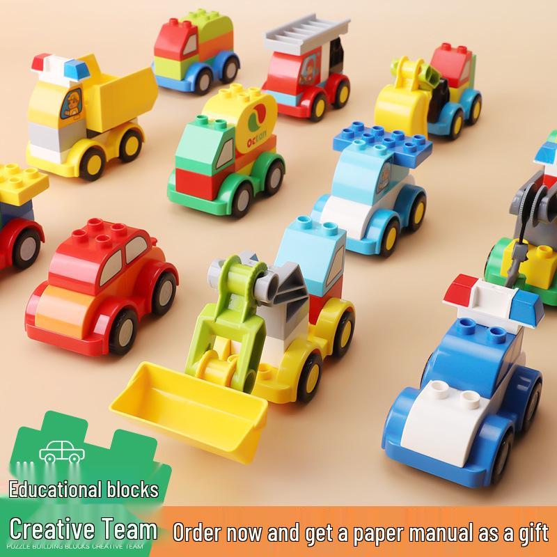 Versatile Engineering Car Toy: Suitable with LEGO Large Bricks, Encourages Creativity and Learning In Children, Ideal for Small Gifts.
