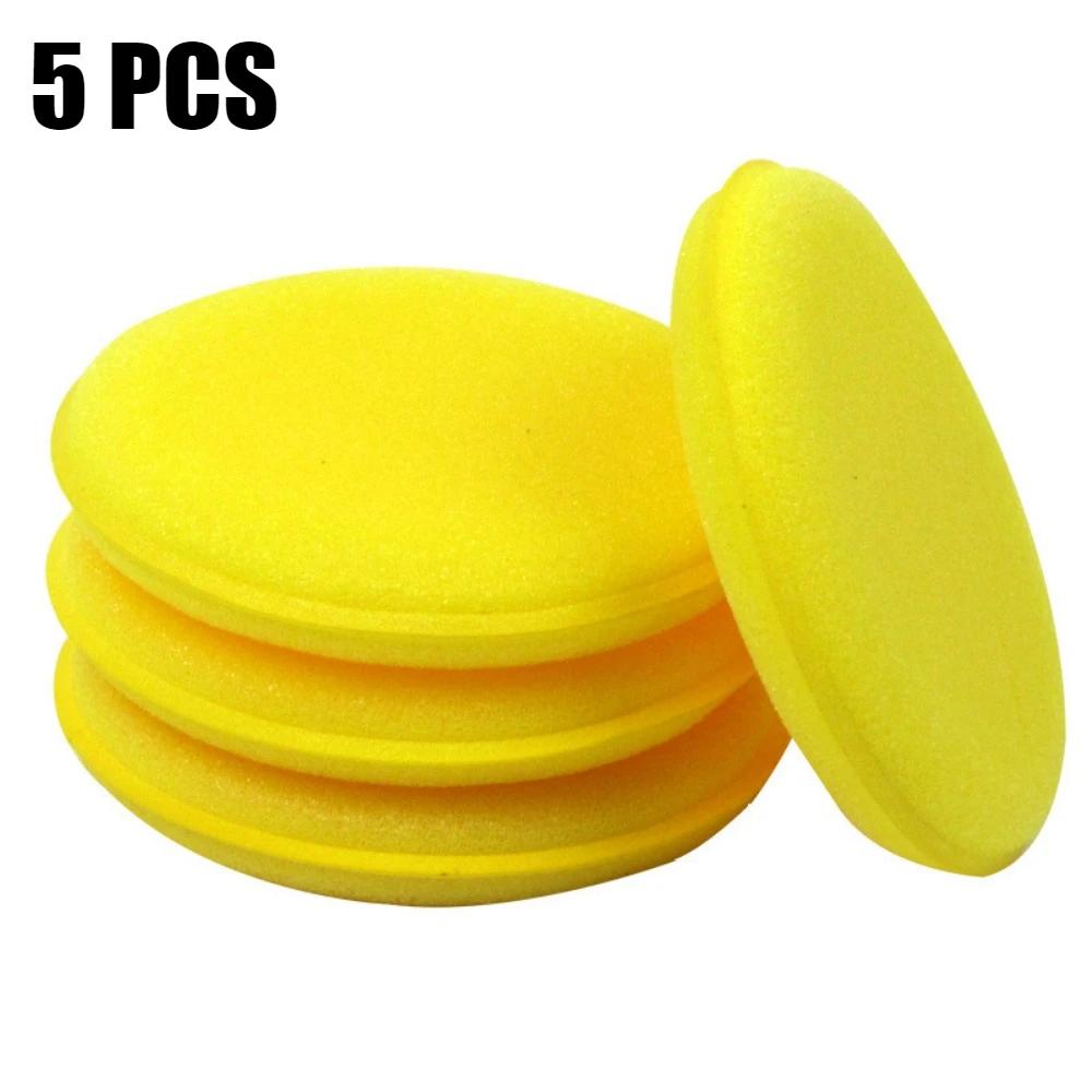 Round Car Waxing Polish Wax Foam Sponge High Density Applicator Pads Cleaning Sponge Auto Detail Washing Car Cleaning Tool