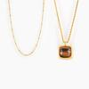 French Style 18k Gold Plated Tiger Eye Pendant Necklace
