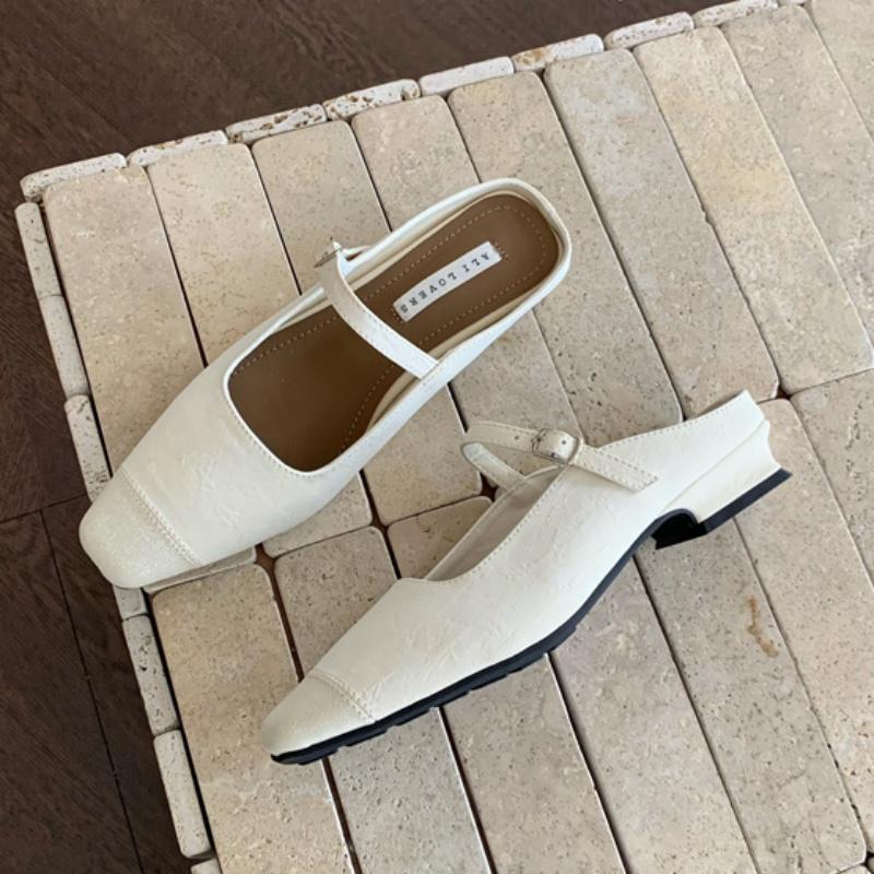 Mode Bailamos 2025 Flacher Absatz Damen Slipper Mode Eckige Zehenpartie Flach zum Hineinschlüpfen Mules Schuhe Weicher flacher Absatz Damen Elegante Sandale Pantolette
