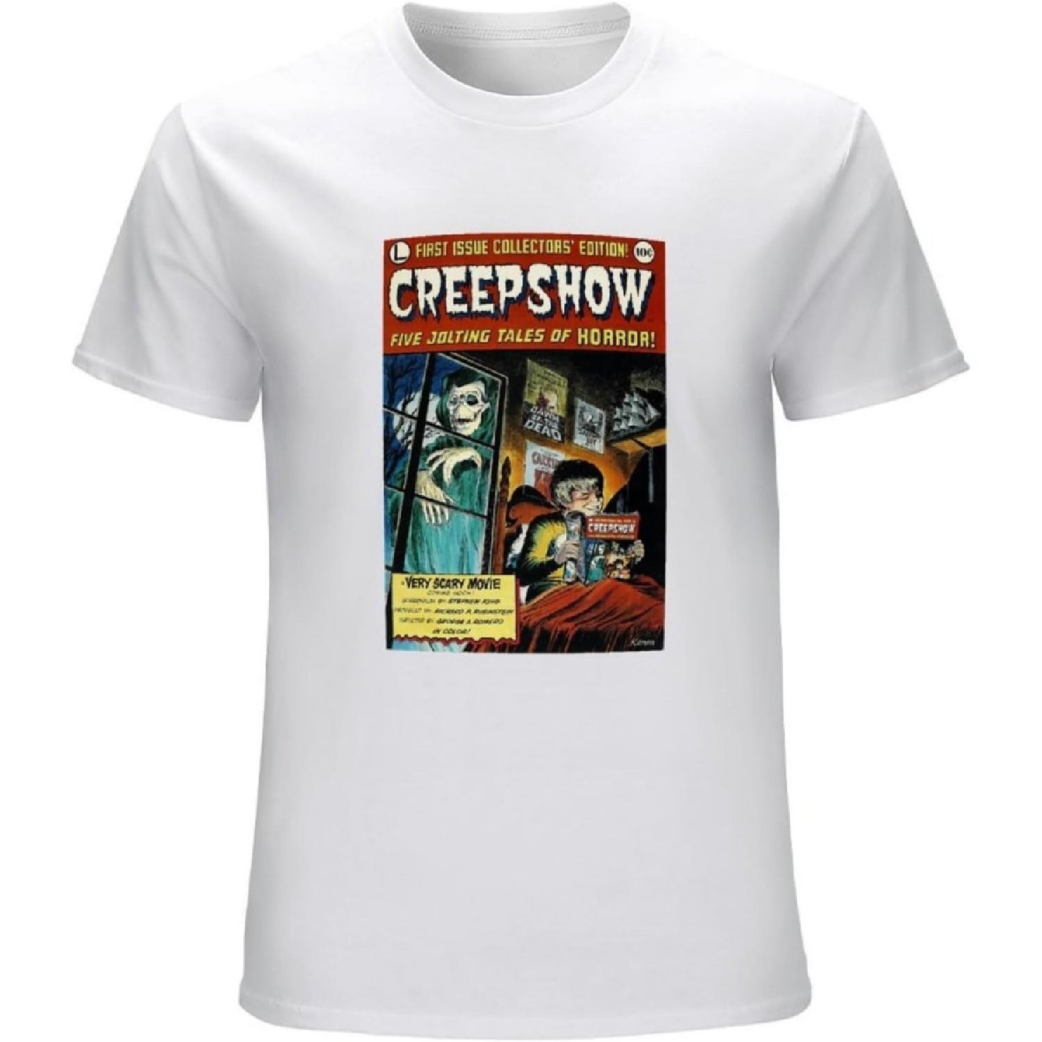 AOXINDA Creepshow T-Shirt Comic Book Poster Retro Horror Film Graphic tee 100% Cotton T-Shirt White XXXXXL белый