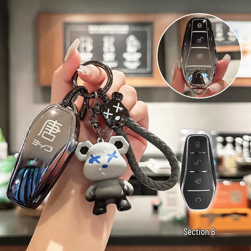 BYD Key Case for Han, Dolphin, Seagull, Mini, Yuan, Tang, Song Pro, and Qin Plus.