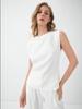 Summer Pleated White Sleeveless Top - Women's Fashion Vest for Workplace Commute