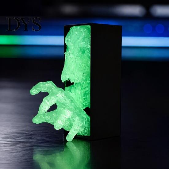 Bookshelf Skull Statue 3D Printed Hand Figurine, Glow-in-the-Dark Ghost Statue, Horror PLA Figurine Skeleton Ornament for Home Office Desk Decoration