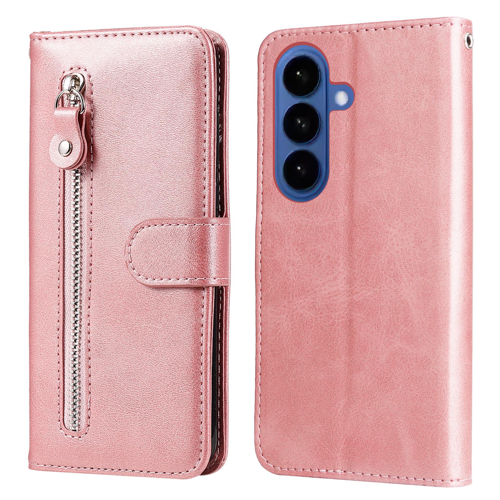

For Samsung Galaxy S26/S26 Pro PU Leather Cases with Zipper Pocket Wallet Phone Cover Stand