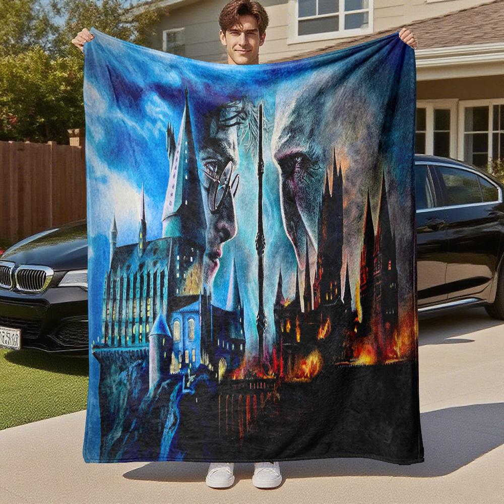 1pc Hogwarts Voldemort Harry Potter Outdoor Flannel Throw Blanket All Season Soft Warmth,Home Decor 1031193