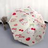 Dessert Hello Kitty Automatic Folding Umbrella - 3 Folding Design, Vivid Cartoon Pattern, Suitable for Outdoor Activities, A Gift for Fans In All Seas