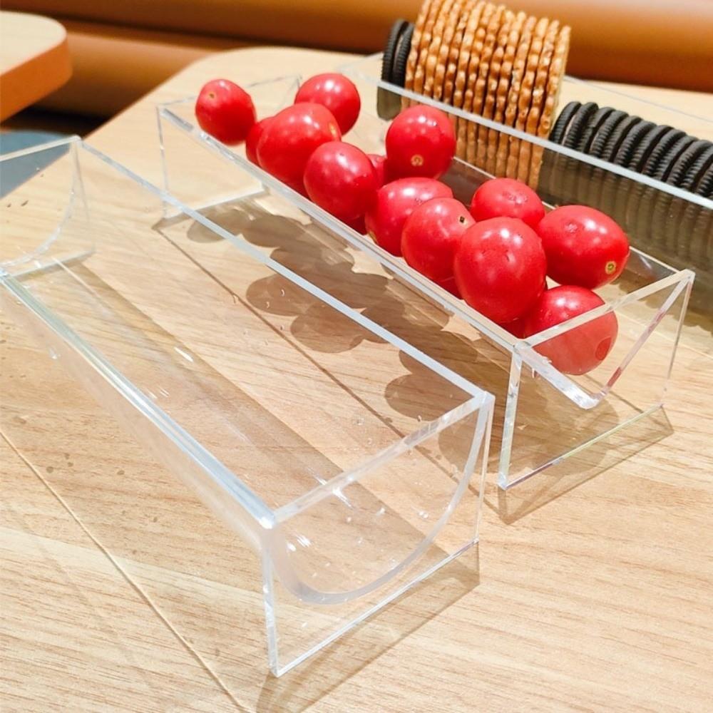 Durable Clear Cracker Tray Acrylic Cracker Holder Cracker Serving Tray Versatile 8.7*2.7in Biscuit Stand Serving Stand