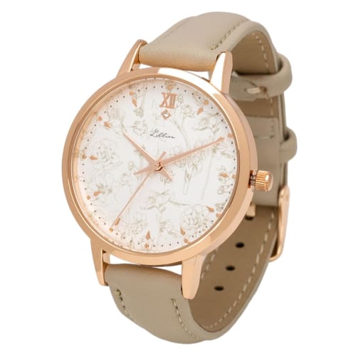

Fieldwork Women s Analog Watch with Leather Strap and Floral Pattern, White, Altea YM088-1