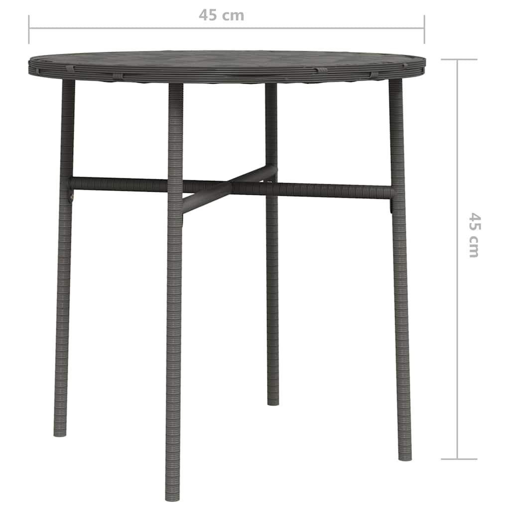 Vidaxl Stolik Herbaciany, Szary, 45 Cm, Polirattan