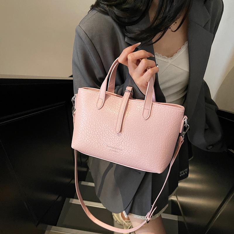 Textured handbag bag women's new trendy fashion textured shoulder bag popular commuter messenger tote bag