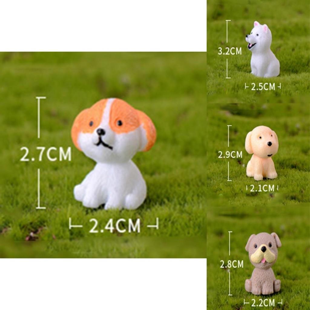 Cute Mini Resin Dog Dolls 12 Style Handicraft Ornaments Ideal For Micro Landscape Decor