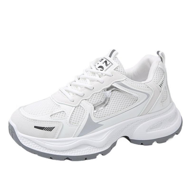 Taizhou large size mesh running shoes spring new color matching dad shoes college style platform sports shoes