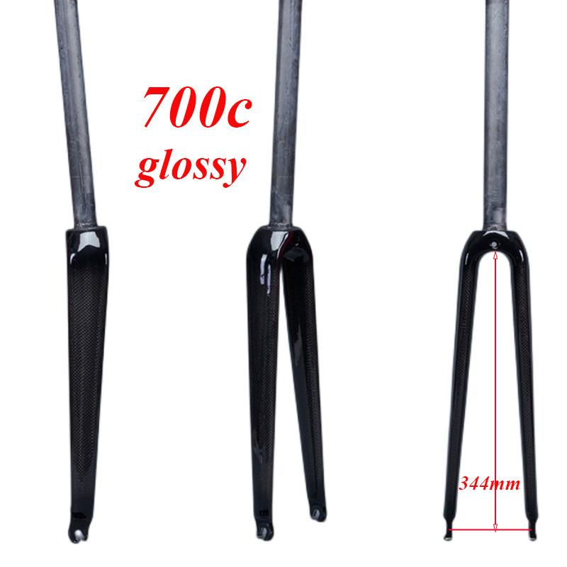 650C 700C Racing Road Bicycle Glossy Matt 3K Full Carbon Fibre Fork Track Fixed Gear Bike Front Fork 700C straight glossy