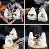 2 Pcs Sitting Ghost Ornaments Reading Holding Potted Plant Statue Figurine Resin Ghost Halloween Decor