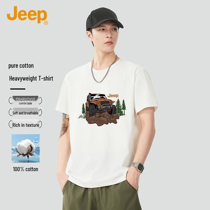 

JEEP Men s 100% Cotton Loose-Fit Graphic T-Shirt 4XL
