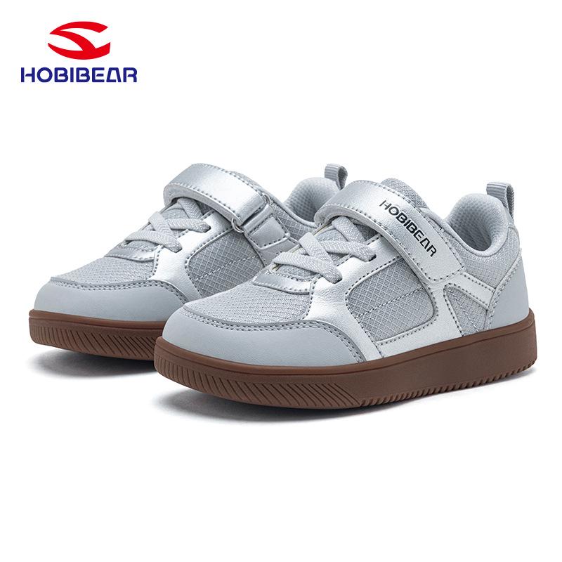HOBIBEAR Kids Wide-Toe Retro Velcro Sneakers for Boys & Girls - Breathable & Casual. 28