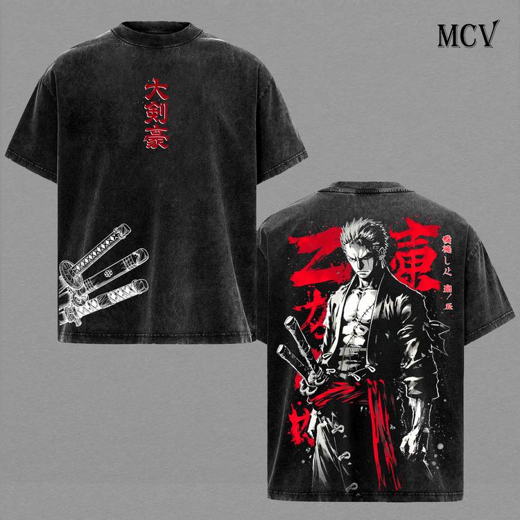 One Piece Anime Men's Women's Vintage Washed Oversized T-shirt Hip Hop Streetwear Y2k Harajuku Cotton Short Sleeve High Quality Female Male Clothing
