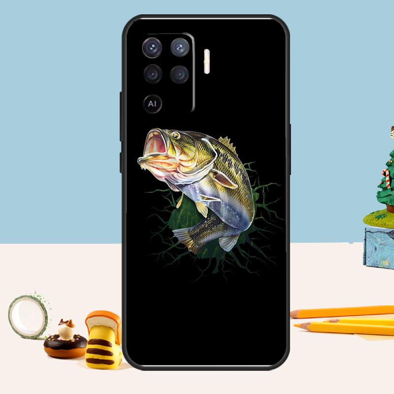 Bass Fishing Case For Oppo A54 A74 A94 A80 A60 A40 A18 A38 A58 A78 A98 A96 A76 A16 A15 A17 A57 A5 A6 Pro