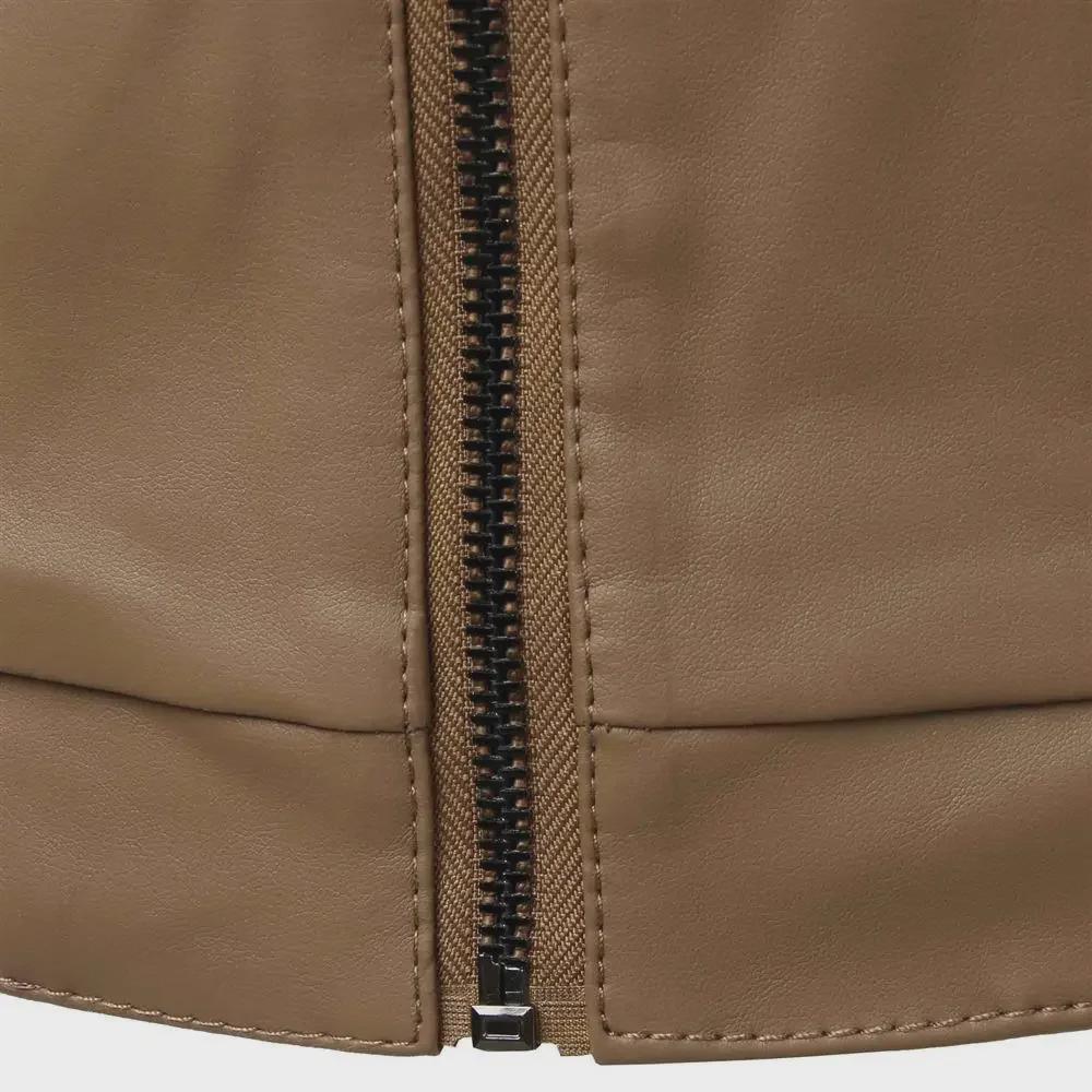 Men's Slim Fit PU Leather Jacket - European Size, Baseball Collar, Autumn/Winter Collection