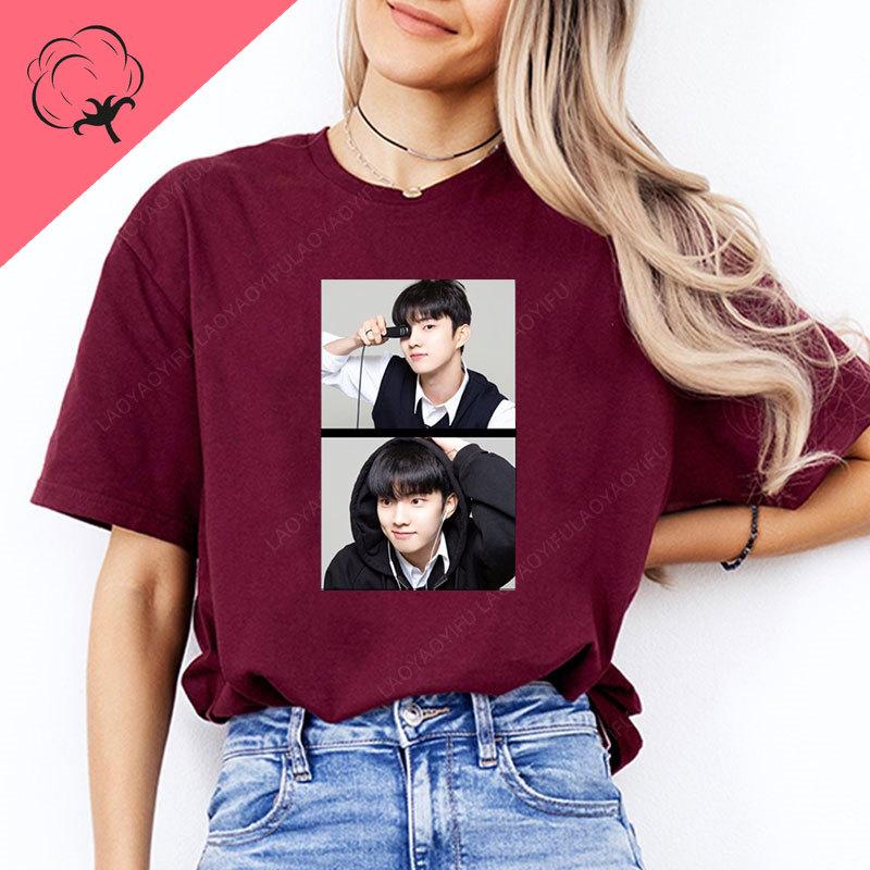 New Arrival Kpop Novelty Trend Camisetas Ji Chang Min The Boyz Hip Hop Streetwear Harajuku New In Tops Cotton Camisa Tee