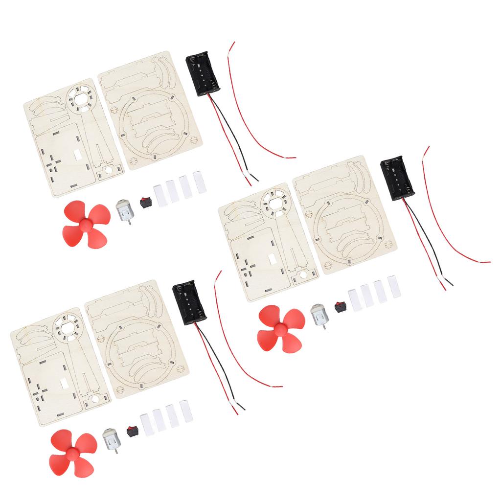 DIY Wooden Electric Fan Interesting Educational Electric Fan Model Kit for Children