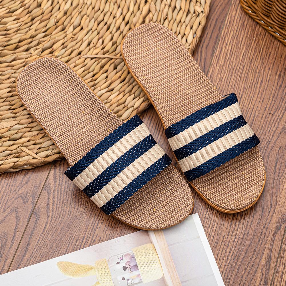 36-45 Mens Slippers For Men EVA Flat Shoes Linen Lightweight Casual Slippers Women For Home