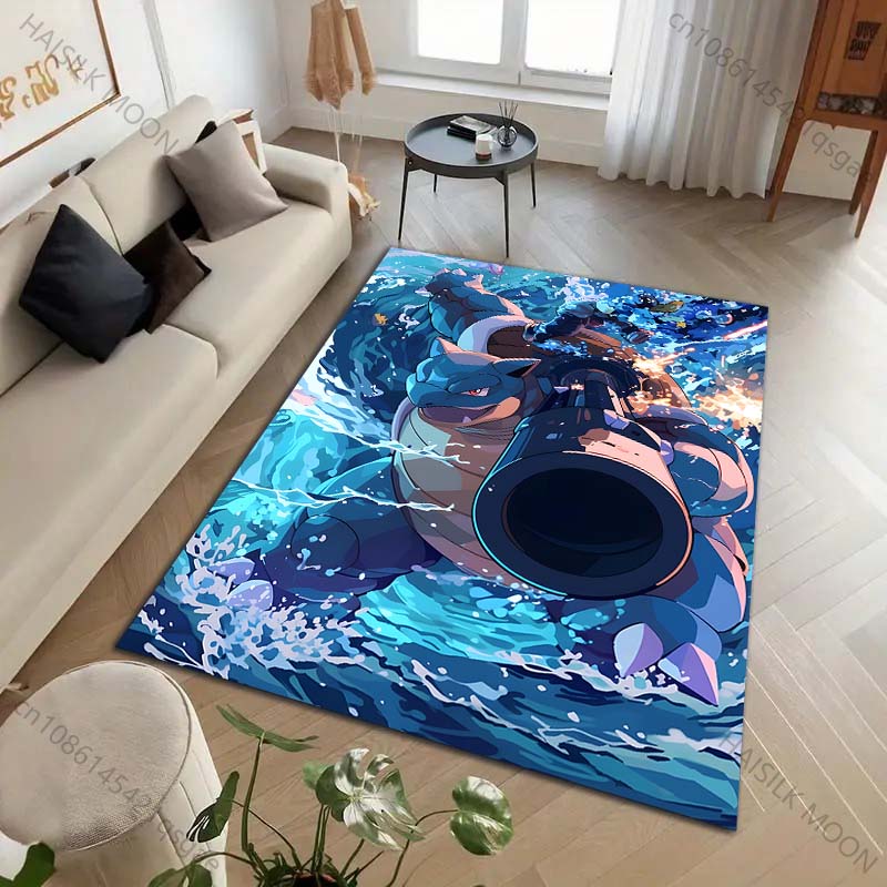 1PC Japanese Pokémon Squirtle Print Carpet for Living Room Bedroom Kid's Room Home Decor Area Rug Sofa Cloakroom Play Mat