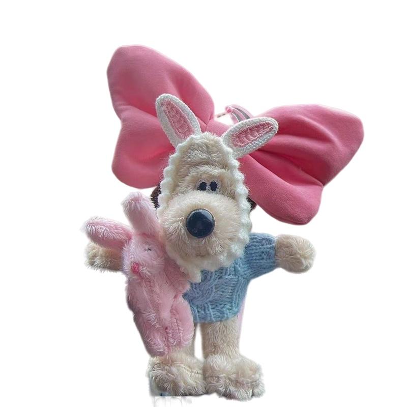 

Cute Pink Bunny Bow Car Ornament Plush Hanging Pendant For Girls синій