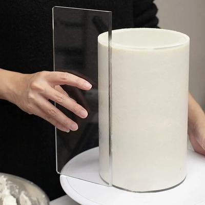 Прозрачный скребок для крема для торта, скребок для изготовления тортов, прямоугольный акриловый инструмент для выпечки торта, инструменты для украшения торта, кухонные инструменты