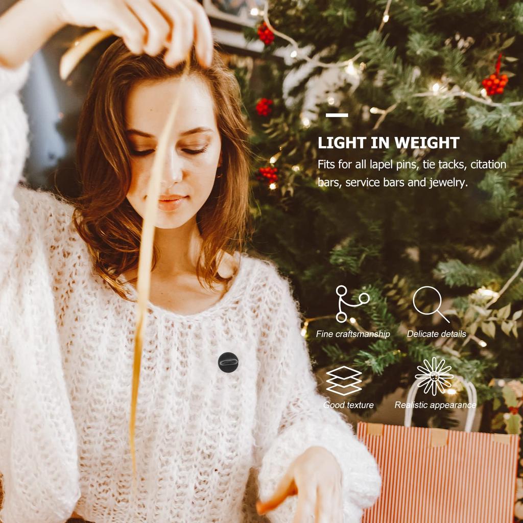 Rosenice 100 Stück Schwarze Gummi-Rückseiten-Anstecknadeln, 1,10 x 1,10 x 0,28 Zoll, Ersatz-Anstecknadeln für Uniformabzeichen, Krawattennadeln und Anstecknadeln, Perfekt