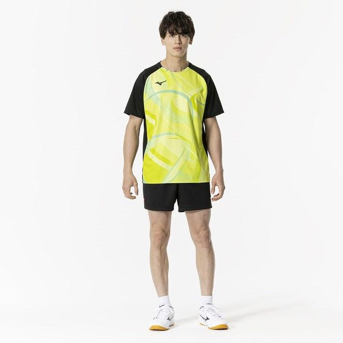 [Butterfly] Table Tennis Shirt 82JAB501, Unisex, Lime Yellow, L