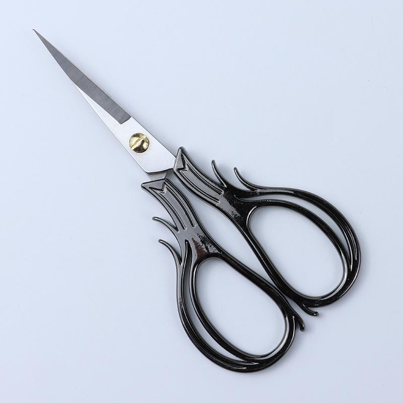 Portable Stainless Steel Scissors for Crafts, Thread Ends & Tea Ceremonies - Sharp Tip, Retro Design