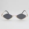 UV400 Protection Diamond-Shaped Women's Sunglasses Small Hip Hop Vintage Shades Narrow Metal Eyewear for Women & Men