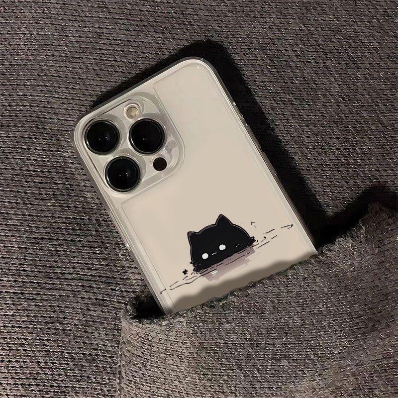 Cartoon Black Cat Case for Apple 15/14/13/12/11/PRO/XS/XR