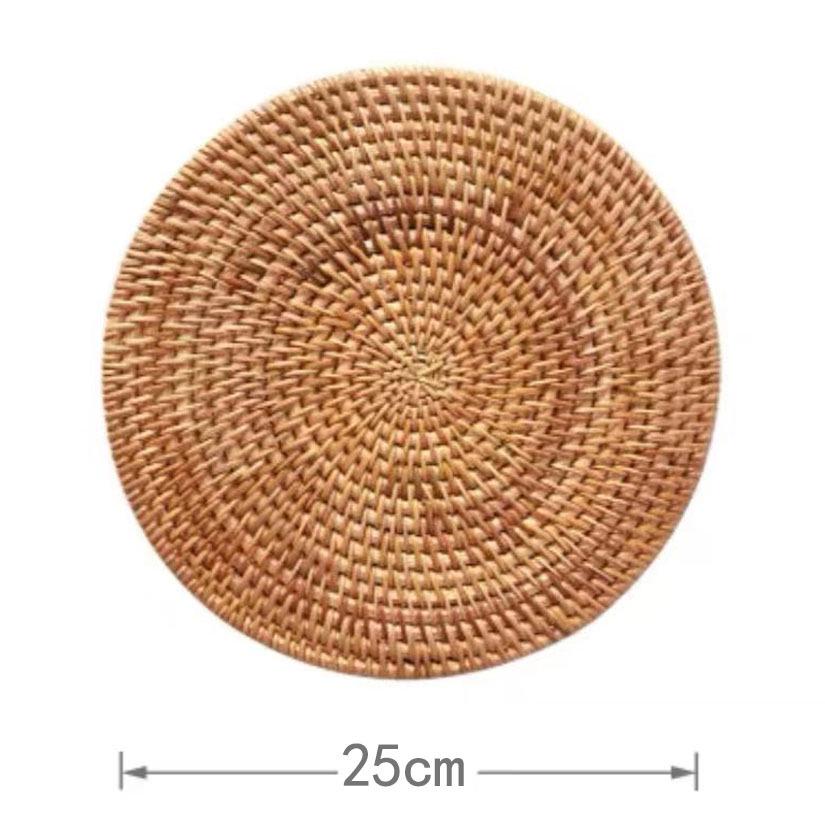 Handgefertigter vietnamesischer Rattan Hitzeschutz-Untersetzer für Ess- und Teegeschirr