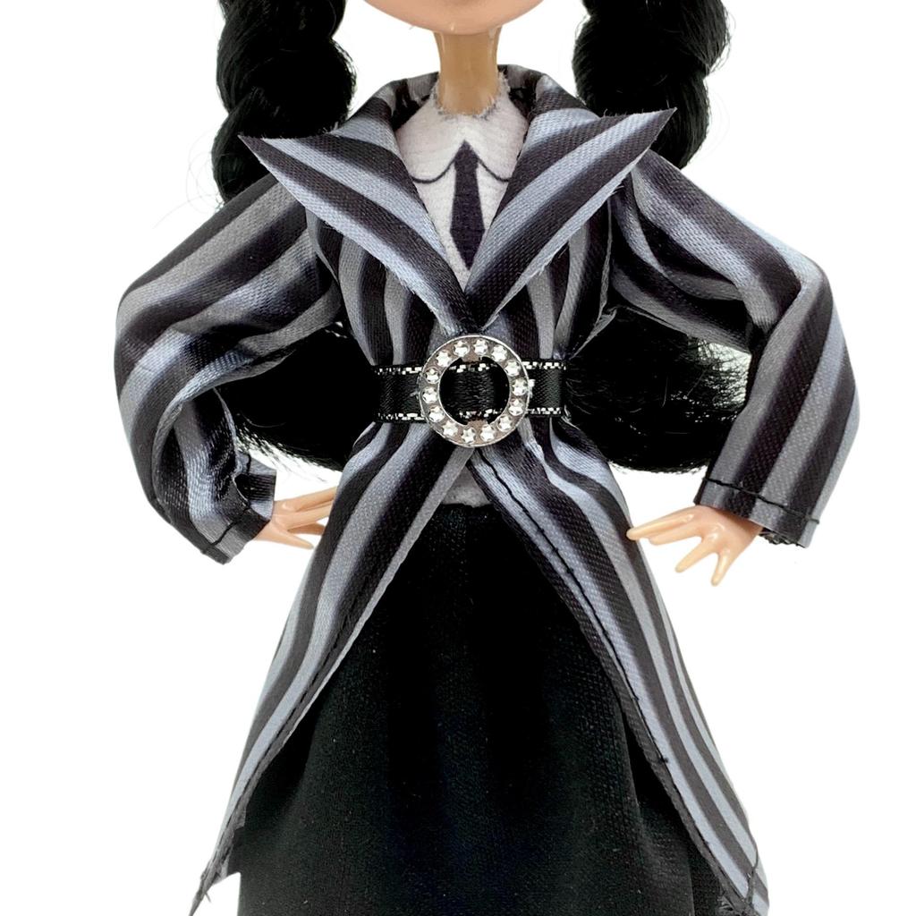 Adams Wednesday Doll in Gothic Black Formal Dress - Rave'n Figure