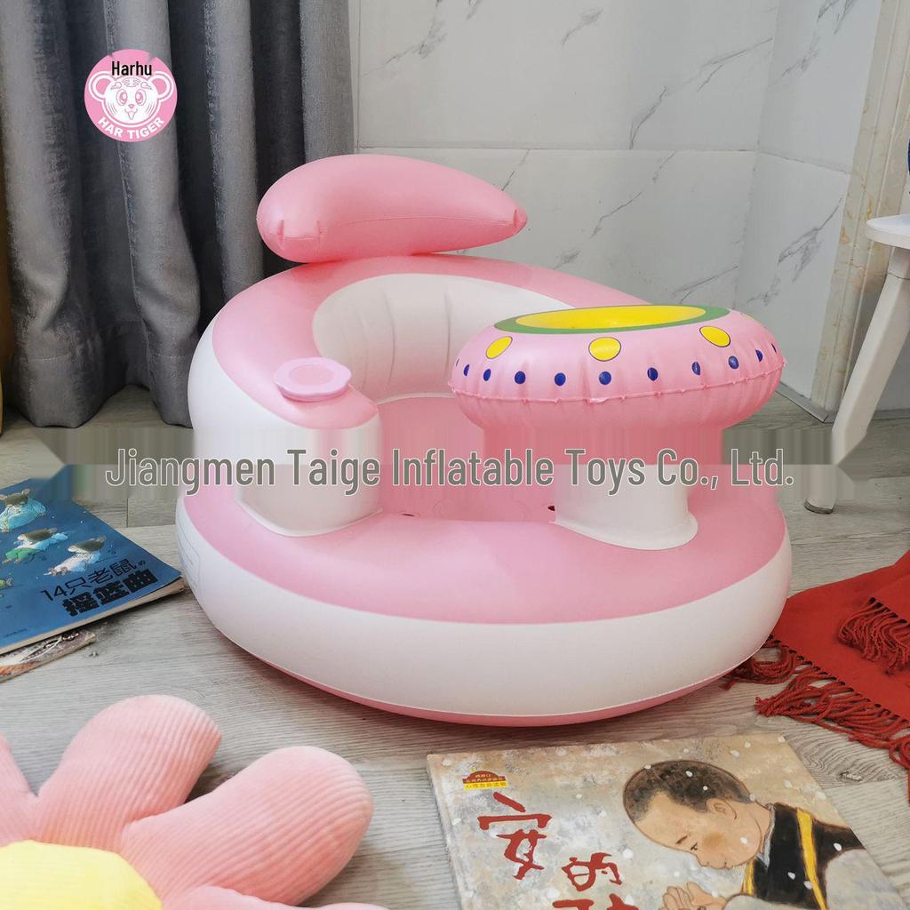 Cross-border Thick PVC Music-Style Baby Inflatable Learning Seat/Sofa, Customizable