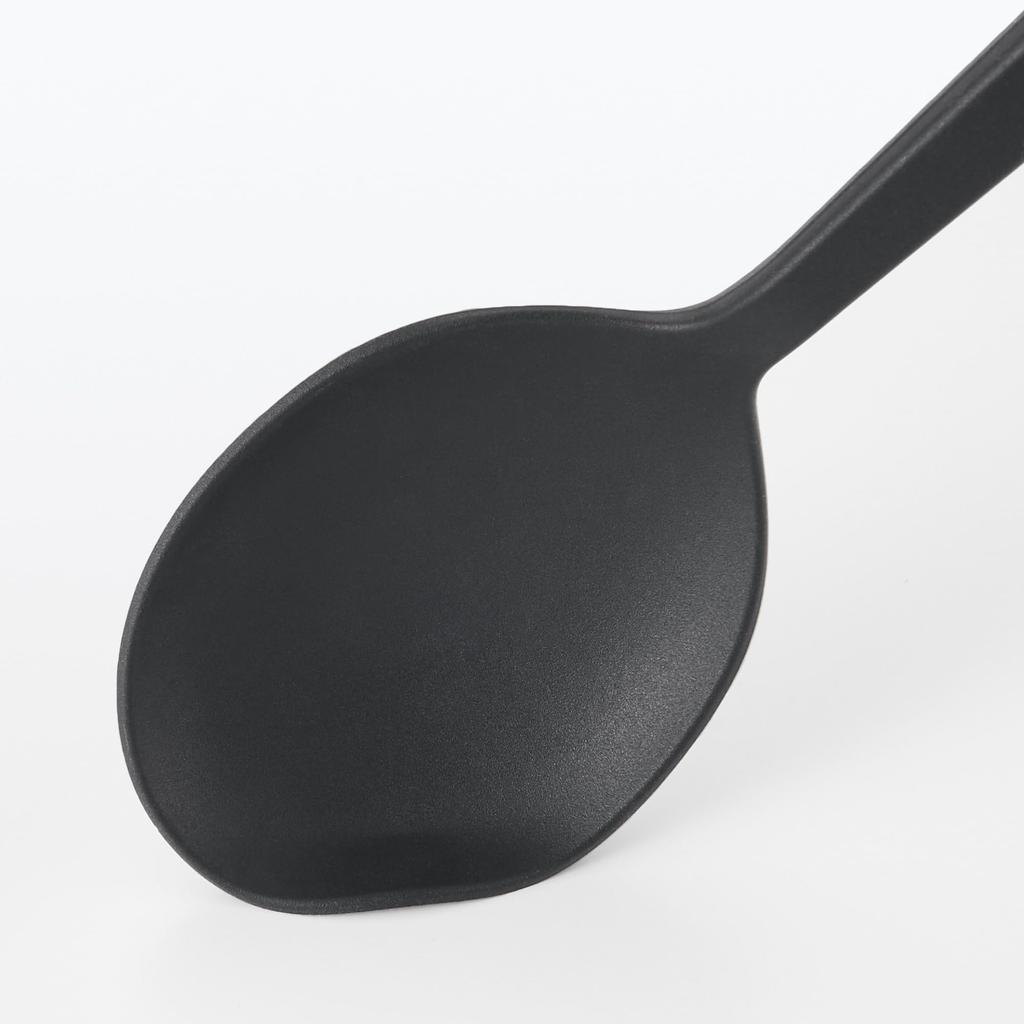 MUJI Silicone Cooking 26cm 84376412 Spoon, Black, Approx. Long,