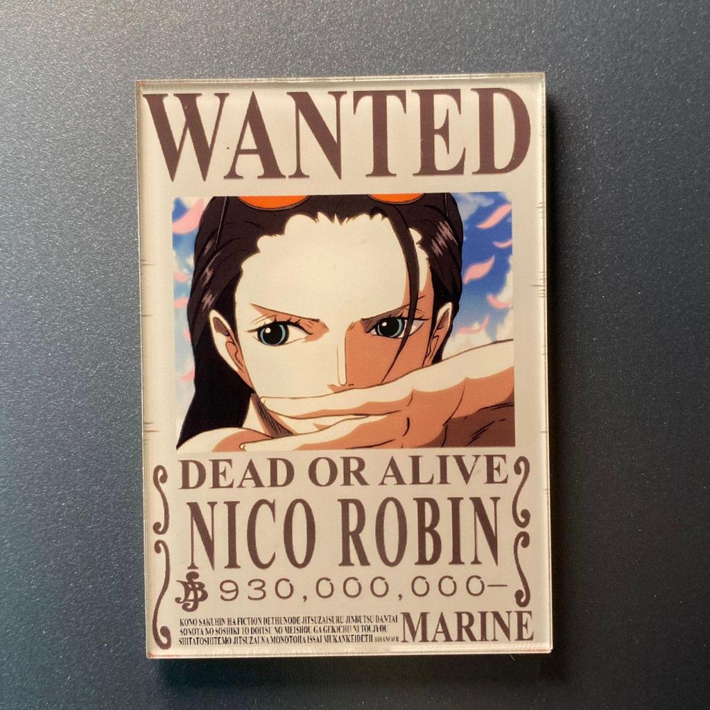 Kreativní magnet s plakátem Wanted z One Piece - Anime Kreslená Dekorace na ledničku & Samolepka na vzkazy
