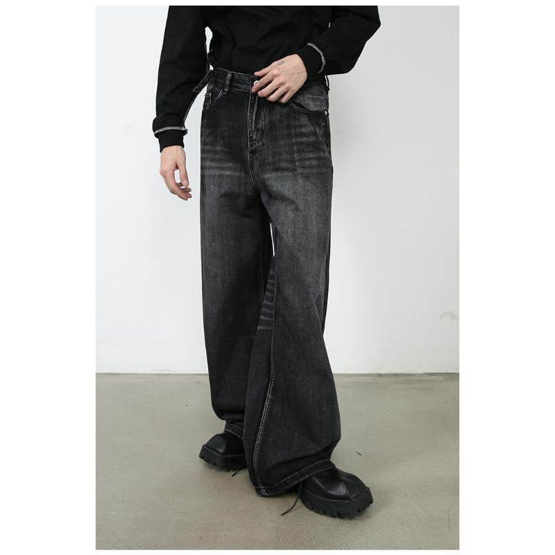 Lange Hosen Vintage Weitbeinjeans Herren Designgefühl Seniorgefühl Hosen Gerade Lockere Jeans für Herren Modische und Bequeme Hosen