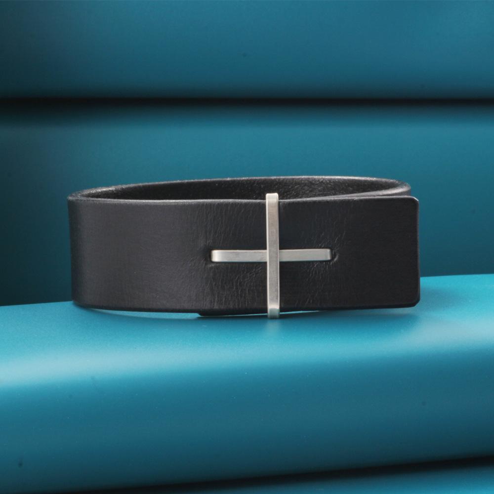 Handmade Dark Retro Old Minba Simple Leather Texture Leather Bracelet Fashion Personality Men S Trend