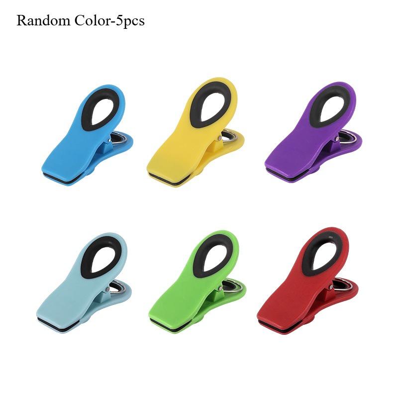 5pcs Colorful Magnetic Bag Clips Multi Purpose Refrigerator Clips for Food Sealing Notes and Kitchen Organization