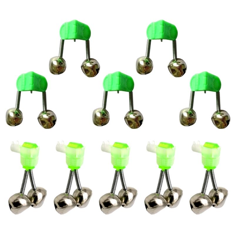 Fishing Rod Bells Fishing Rings, 10Pcs Double Alarm Bells Fishing Bells Alarm for Night Fishing Fishing Rod Bites Alarm