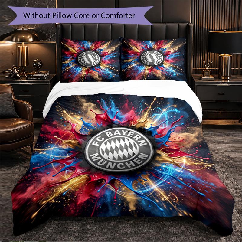 Set Biancheria da Letto Bayern Monaco Modello 3 Pezzi Morbida Copripiumino in Microfibra con Federe per Camera da Letto